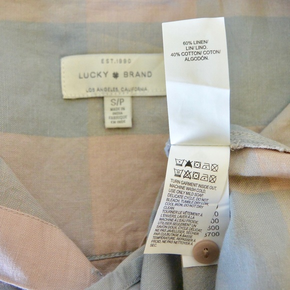 Lucky Brand Linen Blend Button Down Blouse - Picture 7 of 7